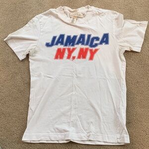 H&M White T-Shirt with Blue and Red Print